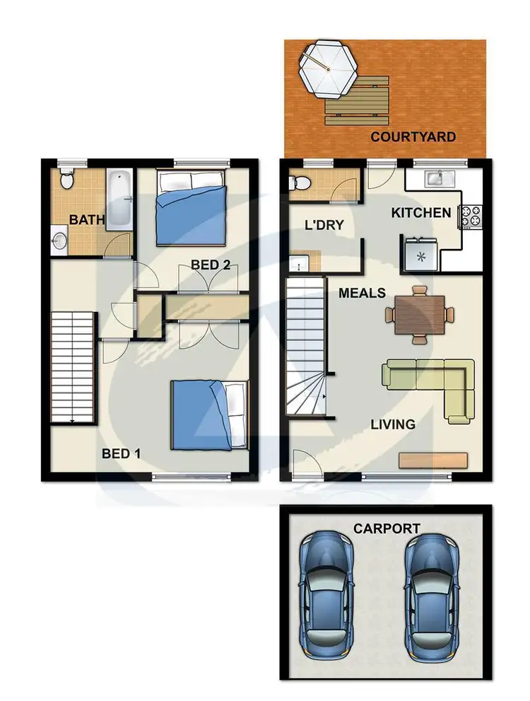 Floorplan of Homely townhouse listing, 42/15 Magellan Road, Springwood QLD 4127