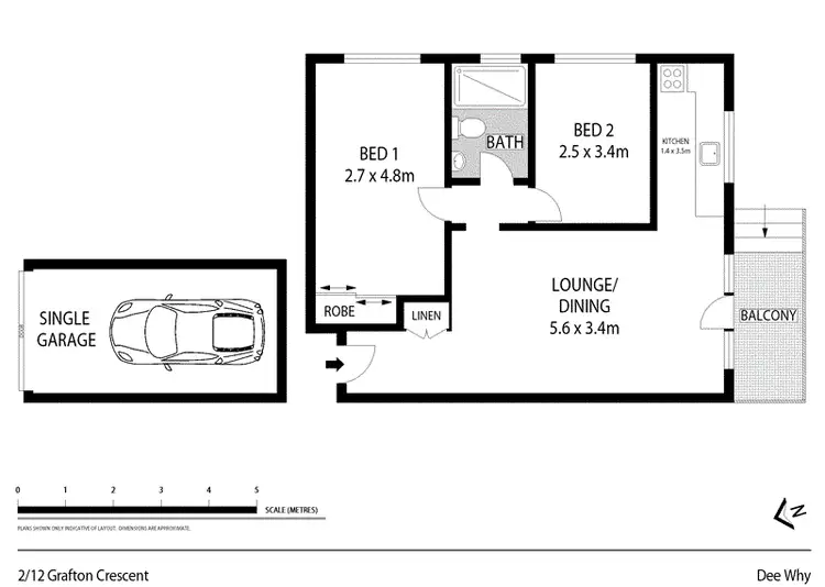 Floorplan of Homely unit listing, 2/12 Grafton Crescent, Dee Why NSW 2099