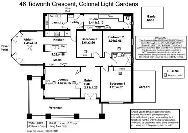 Floorplan of Homely house listing, 46 Tidworth Crescent, Colonel Light Gardens SA 5041