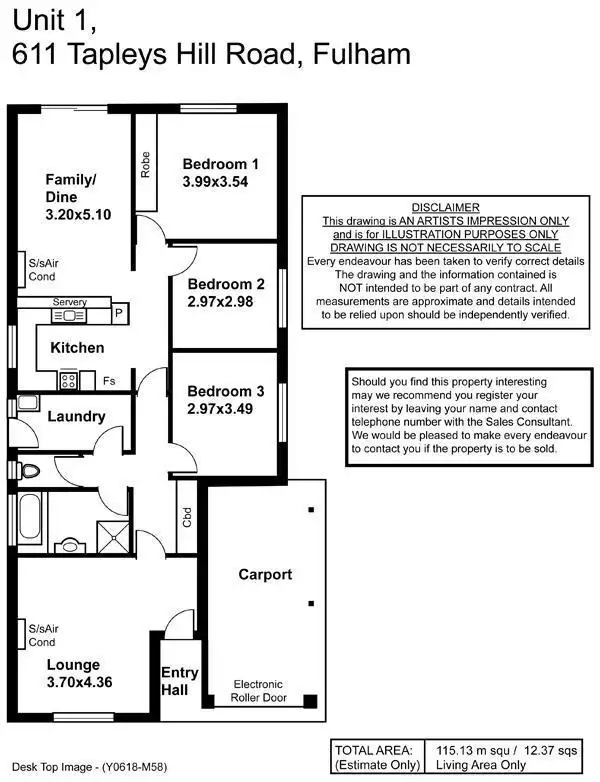 Floorplan of Homely house listing, 1/611 Tapleys Hill Road, Fulham SA 5024