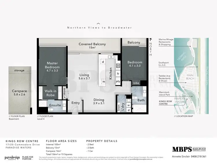 Floorplan of Homely apartment listing, 'KINGS ROW CTR' 20 Commodore Drive, Paradise Waters QLD 4217
