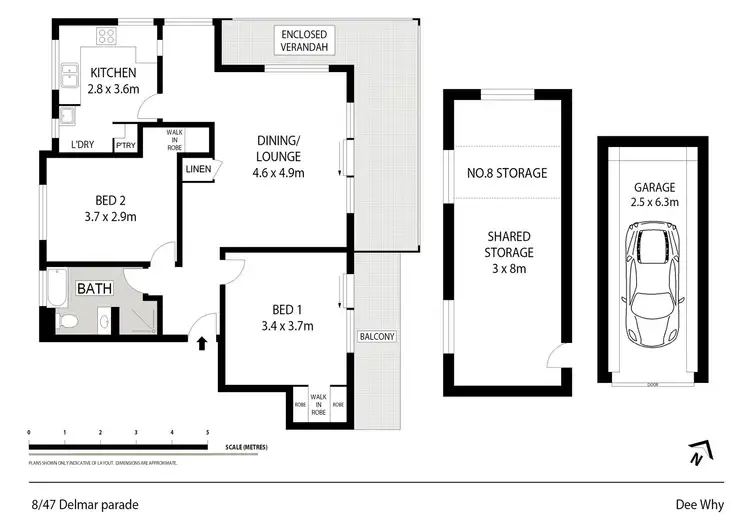 Floorplan of Homely unit listing, 8/47 Delmar Parade, Dee Why NSW 2099