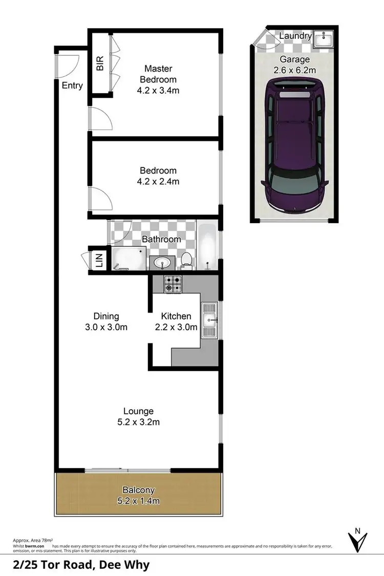 Floorplan of Homely unit listing, 2/25 Tor Road, Dee Why NSW 2099