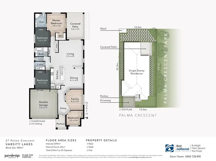Floorplan of Homely house listing, 27 Palma Crescent, Varsity Lakes QLD 4227