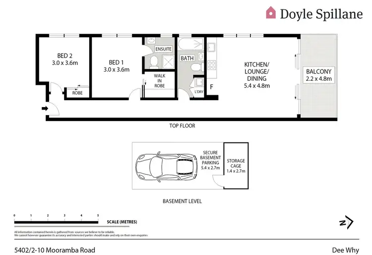 Floorplan of Homely unit listing, 5402/2-10 Mooramba Road, Dee Why NSW 2099