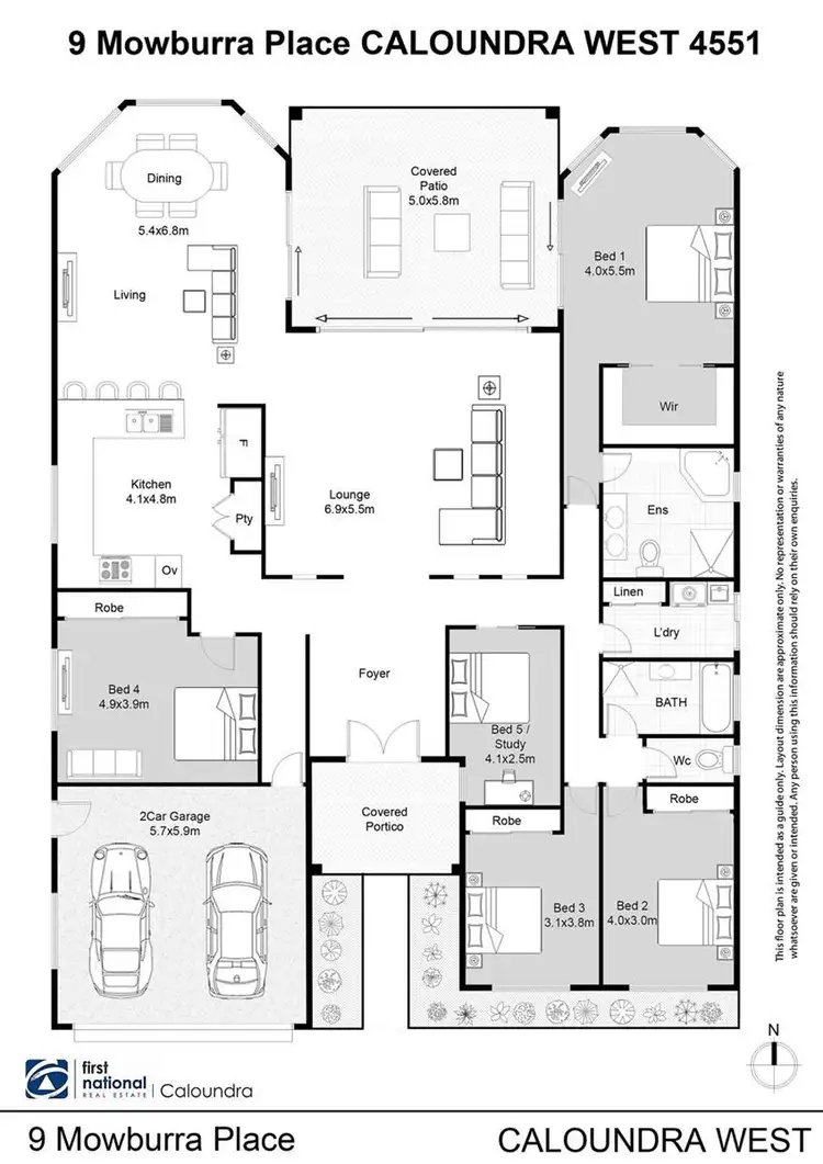 Floorplan of Homely house listing, 9 Mowburra Place, Caloundra West QLD 4551
