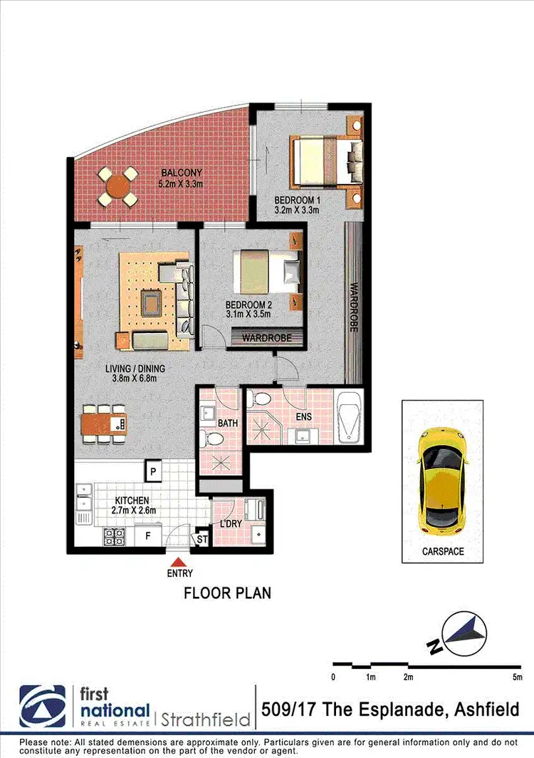 Floorplan of Homely apartment listing, 509/17-21 The Esplanade, Ashfield NSW 2131