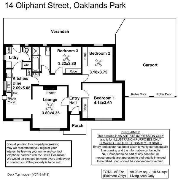 Floorplan of Homely house listing, 14 Oliphant Avenue, Oaklands Park SA 5046