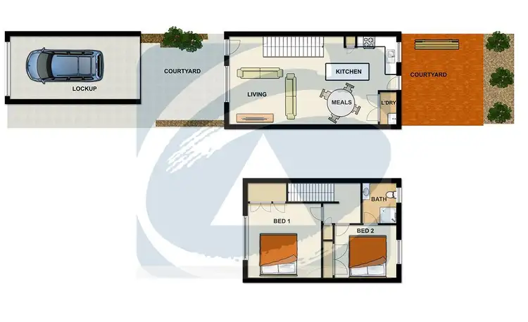 Floorplan of Homely townhouse listing, 43/111 Barbaralla Drive, Springwood QLD 4127