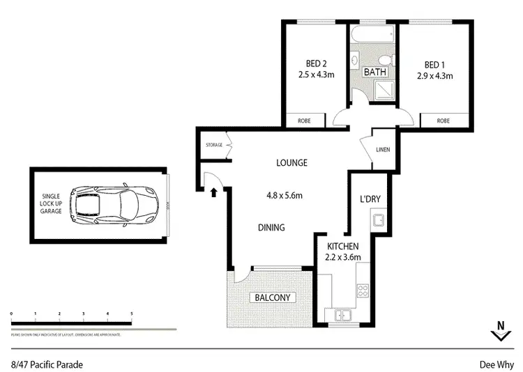 Floorplan of Homely unit listing, 8/47 Pacific Parade, Dee Why NSW 2099