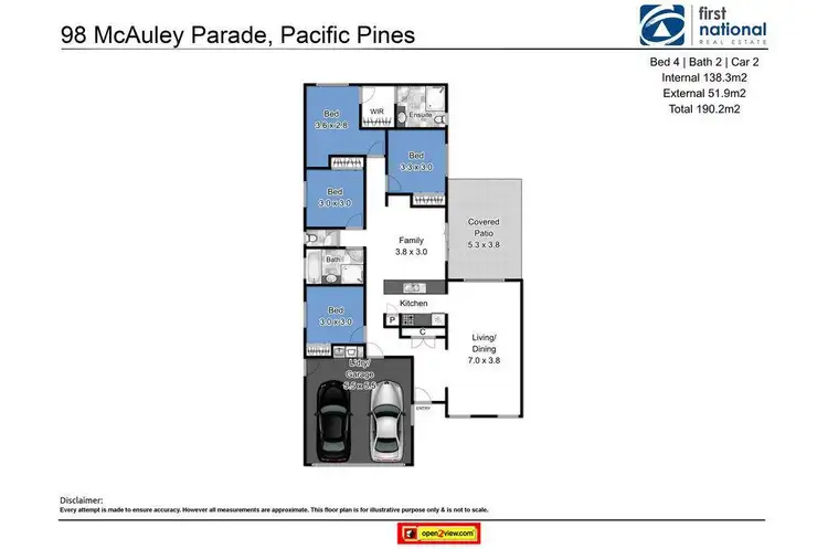 Floorplan of Homely house listing, 98 McAuley Parade, Pacific Pines QLD 4211