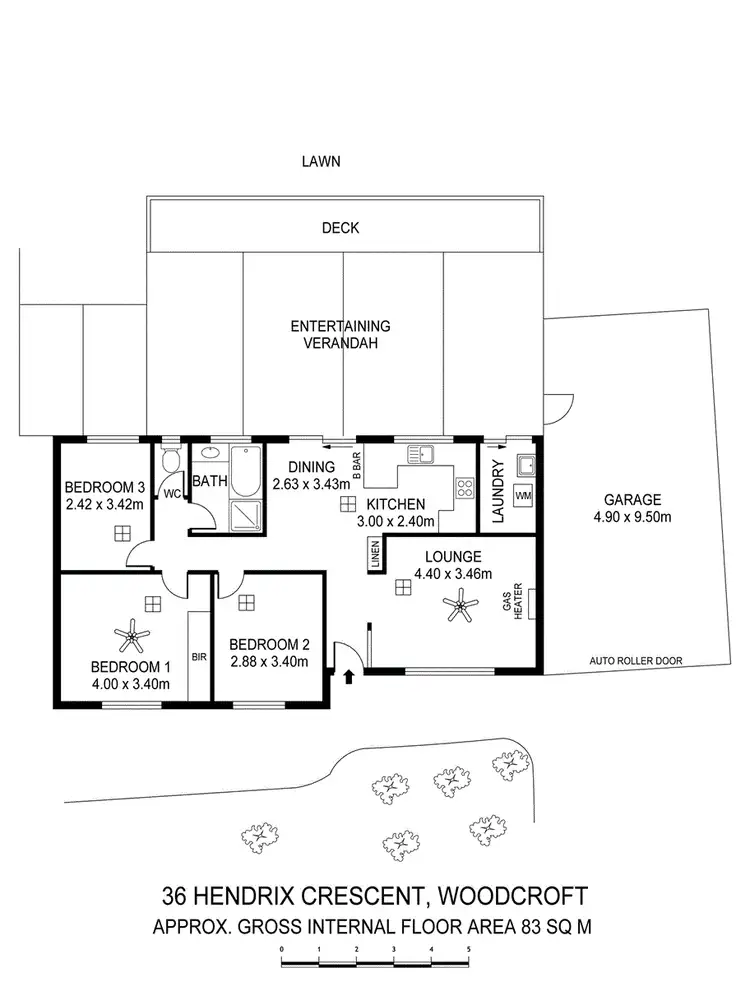 Floorplan of Homely house listing, 36 Hendrix Crescent, Woodcroft SA 5162