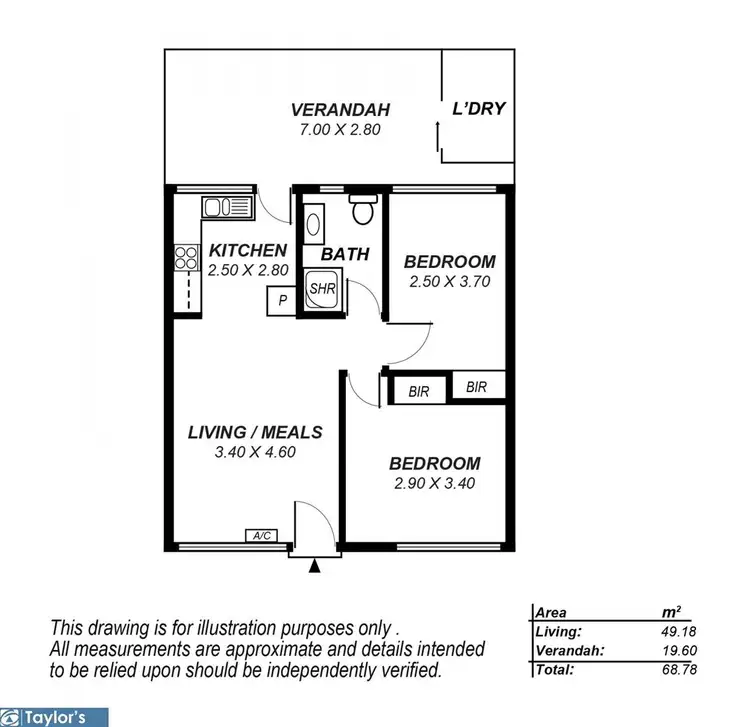 Floorplan of Homely unit listing, 7/16 Barcoo Road, Para Hills SA 5096