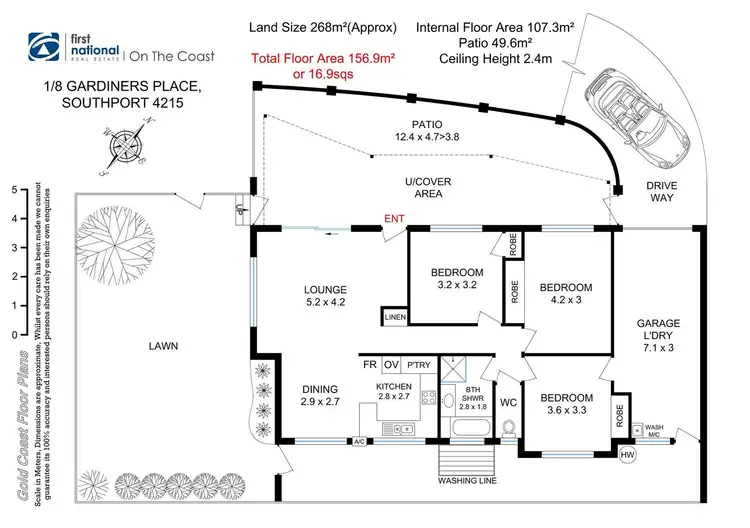 Floorplan of Homely semi-detached listing, 1/8 Gardiners Place, Southport QLD 4215
