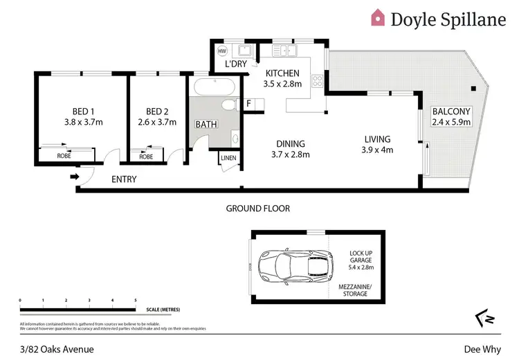 Floorplan of Homely unit listing, 3/82 Oaks Avenue, Dee Why NSW 2099