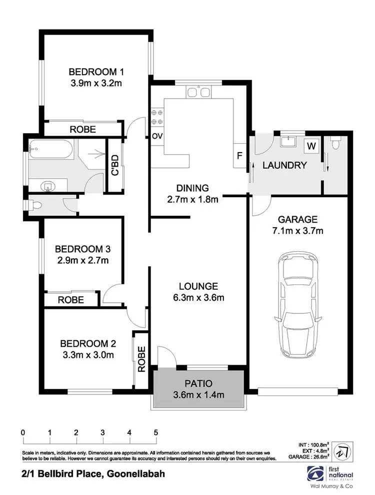 Floorplan of Homely unit listing, 2/1 Bellbird Place, Goonellabah NSW 2480