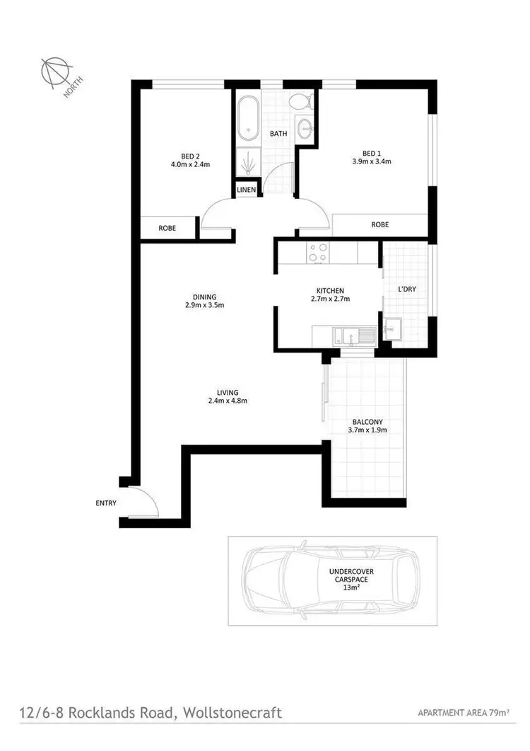 Floorplan of Homely apartment listing, 12/6-8 Rocklands Road, Wollstonecraft NSW 2065