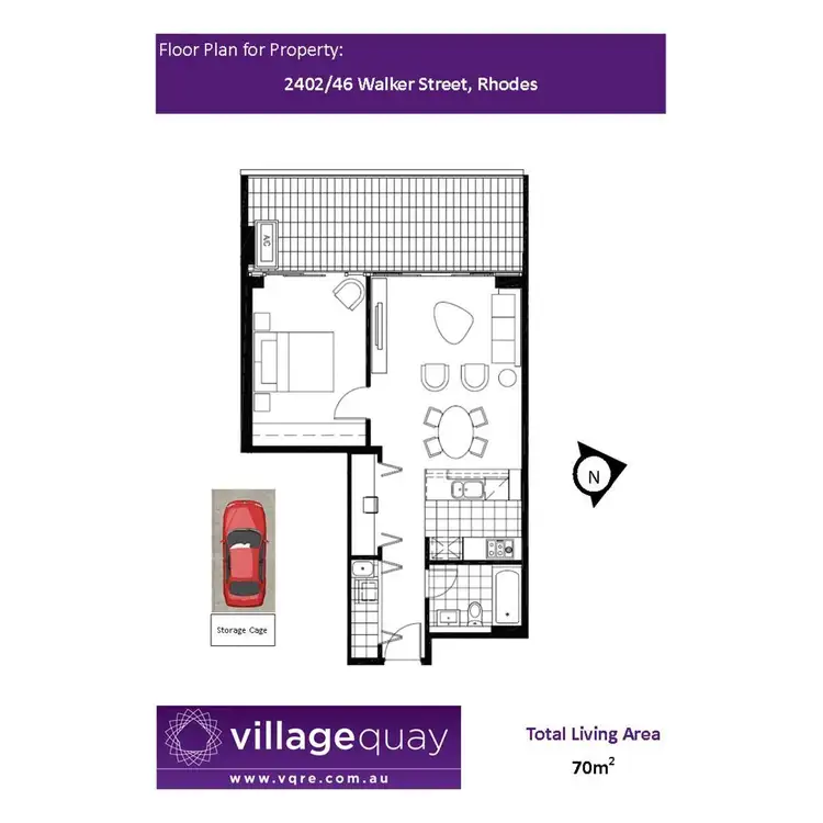 Floorplan of Homely apartment listing, 2402/46 Walker Street, Rhodes NSW 2138