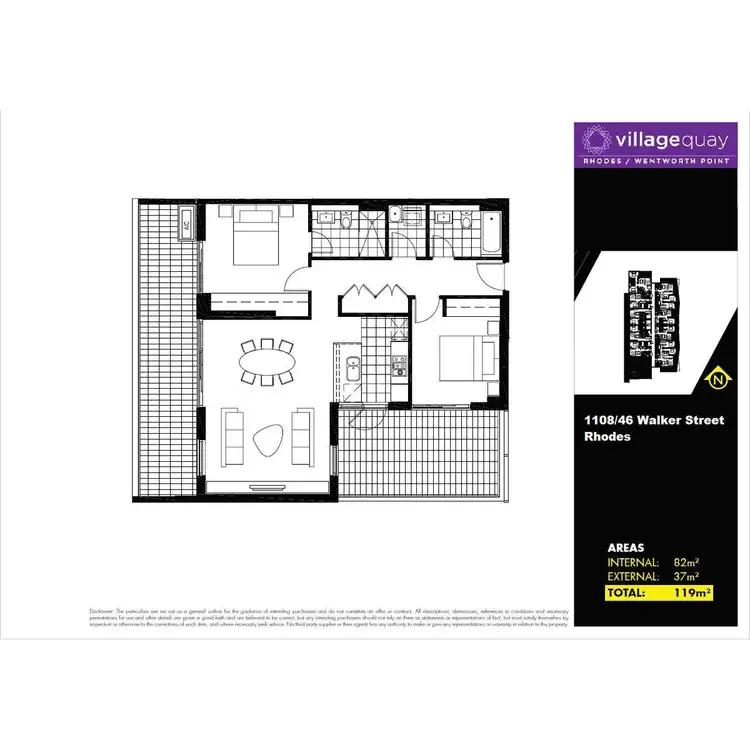 Floorplan of Homely apartment listing, 1108/46 Walker Street, Rhodes NSW 2138
