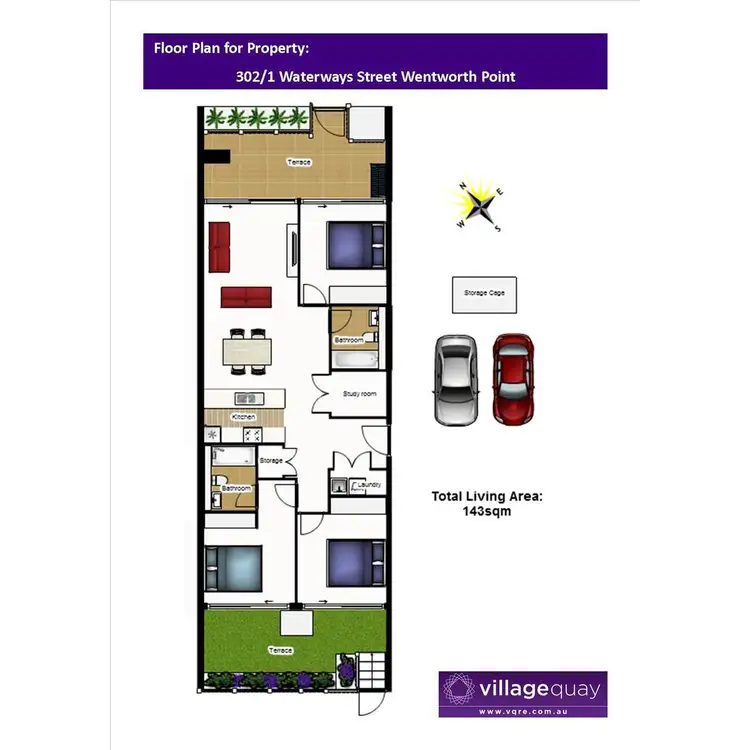 Floorplan of Homely apartment listing, 302/1 Waterways Street, Wentworth Point NSW 2127