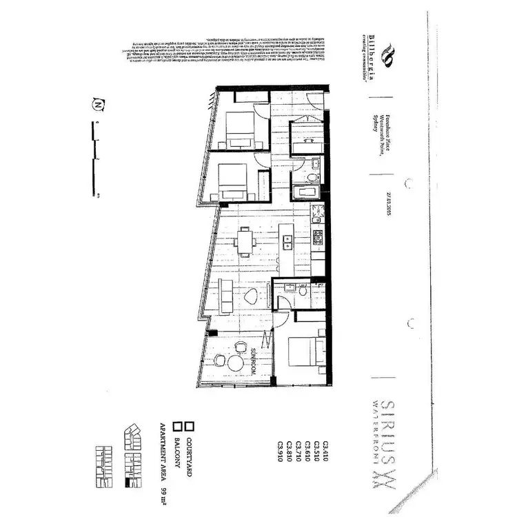 Floorplan of Homely apartment listing, C3/510 Sirius Waterfront, Foreshore Place, Wentworth Point NSW 2127