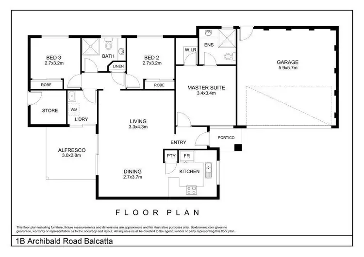 Floorplan of Homely villa listing, 1B Archibald Road, Balcatta WA 6021