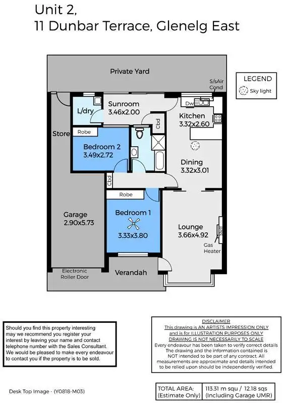 Floorplan of Homely house listing, 2/11 Dunbar Terrace, Glenelg East SA 5045