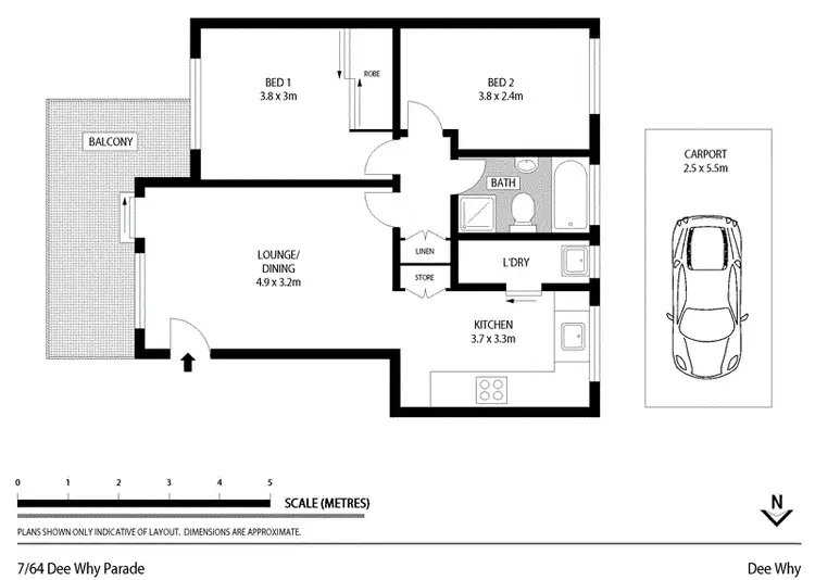 Floorplan of Homely unit listing, 7/64 Dee Why Parade, Dee Why NSW 2099