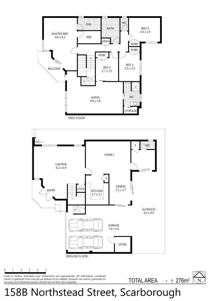 Floorplan of Homely townhouse listing, 158b Northstead Street, Scarborough WA 6019