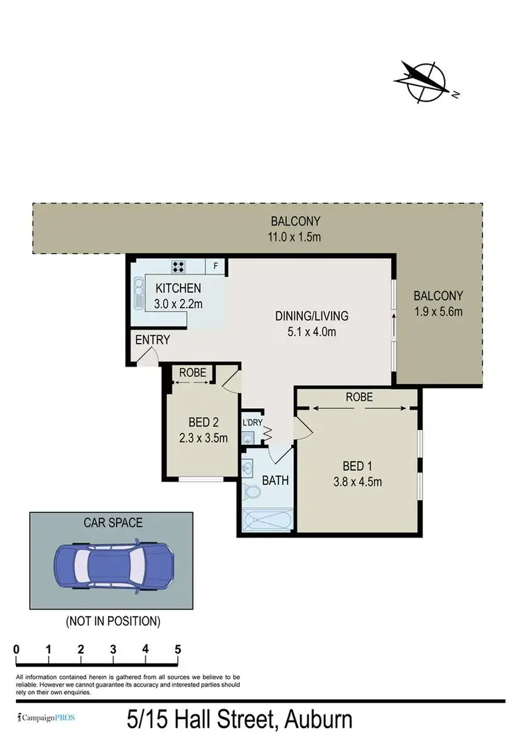 Floorplan of Homely apartment listing, 5/15 Hall Street, Auburn NSW 2144