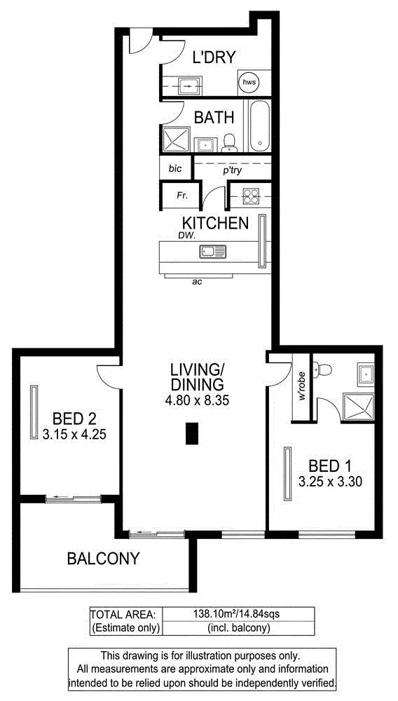 Floorplan of Homely apartment listing, 602/145 Brebner Drive, West Lakes SA 5021