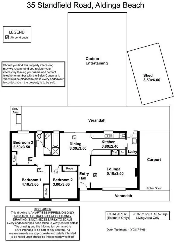 Floorplan of Homely house listing, 35 Standfield Road, Aldinga Beach SA 5173