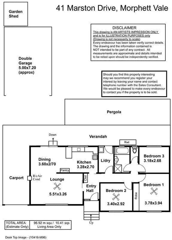 Floorplan of Homely house listing, 41 Marston Drive, Morphett Vale SA 5162