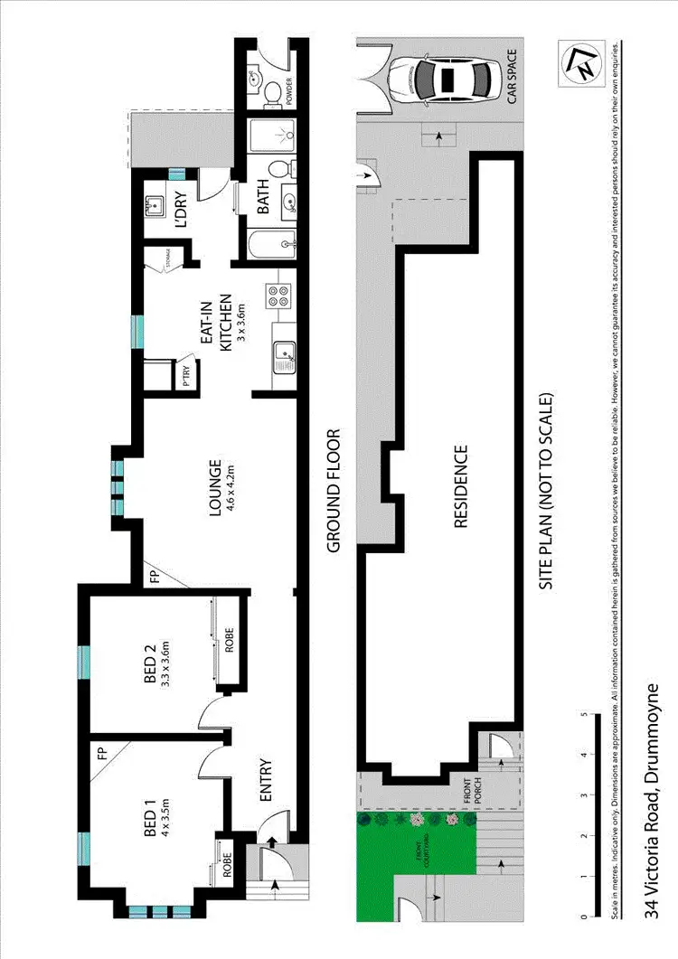 Floorplan of Homely semi-detached listing, 34 Victoria Road, Drummoyne NSW 2047