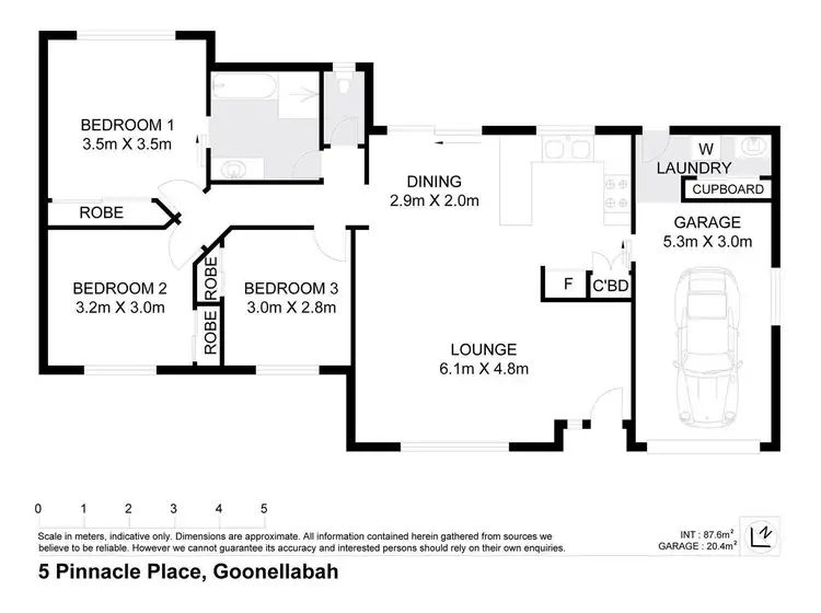 Floorplan of Homely house listing, 5 Pinnacle Place, Goonellabah NSW 2480
