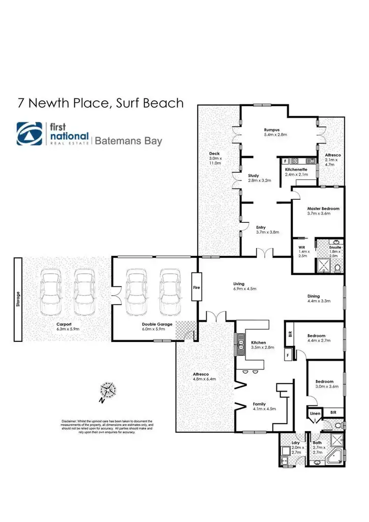 Floorplan of Homely house listing, 7 Newth Place, Surf Beach NSW 2536