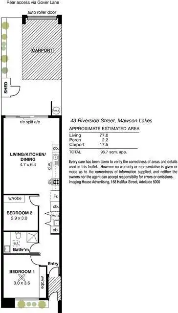 Floorplan of Homely house listing, 43 Riverside Street, Mawson Lakes SA 5095