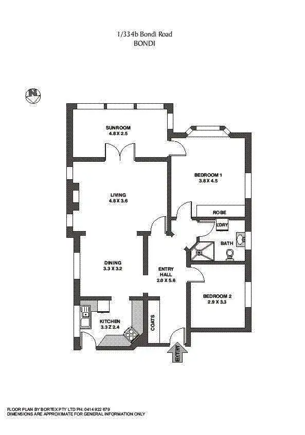 Floorplan of Homely apartment listing, 1/334 Bondi  Road, Bondi NSW 2026