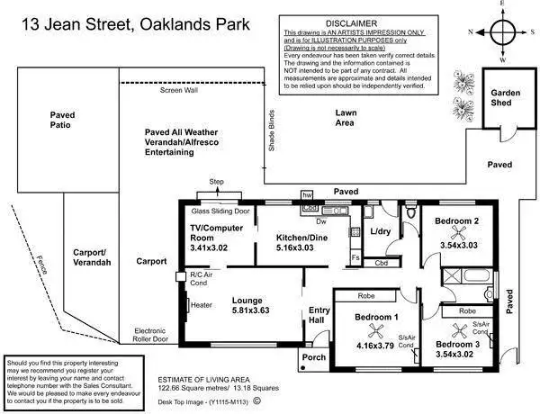 Floorplan of Homely house listing, 13 Jean Street, Oaklands Park SA 5046