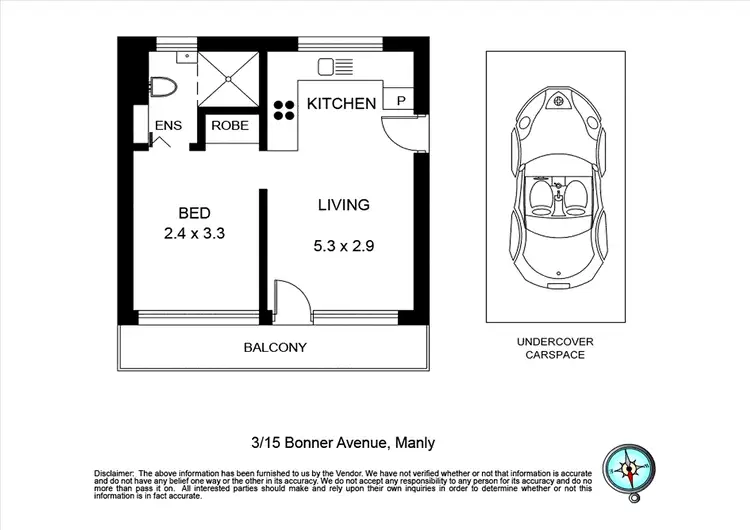 Floorplan of Homely apartment listing, 3/15 Bonner Avenue, Manly NSW 2095