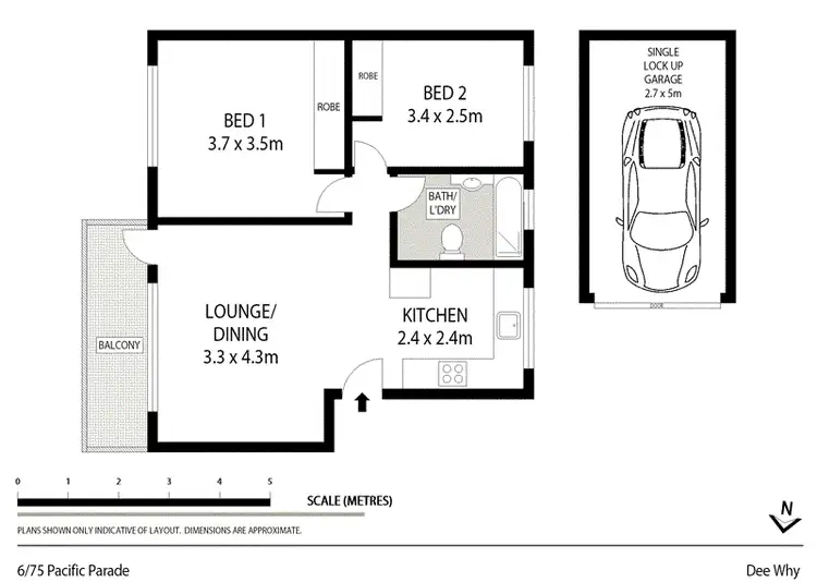 Floorplan of Homely unit listing, 6/75 Pacific Parade, Dee Why NSW 2099