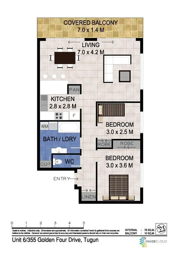 Floorplan of Homely unit listing, 6/355 Golden Four Drive, Tugun QLD 4224