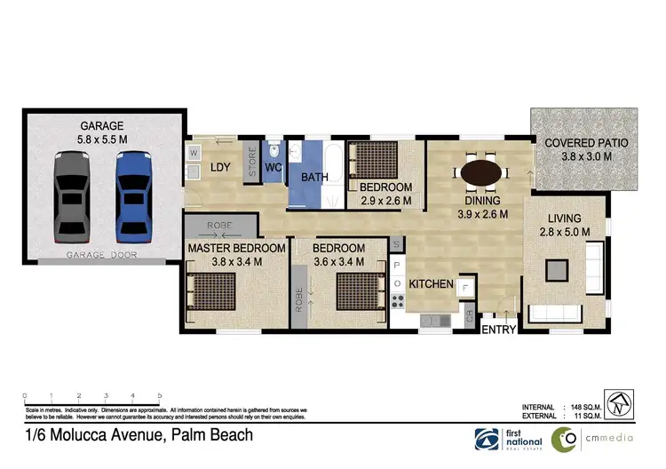 Floorplan of Homely semi-detached listing, 1/6 Molucca Avenue, Palm Beach QLD 4221