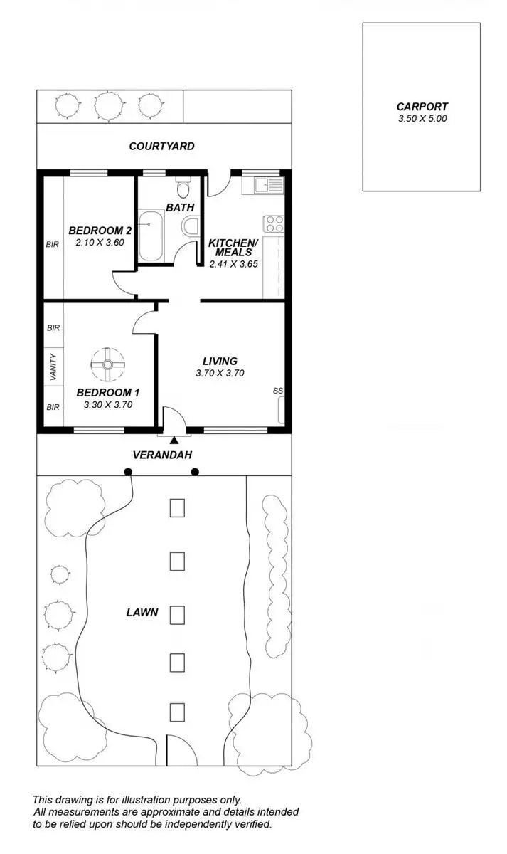 Floorplan of Homely unit listing, 2/23 Chasewater Street, Lower Mitcham SA 5062