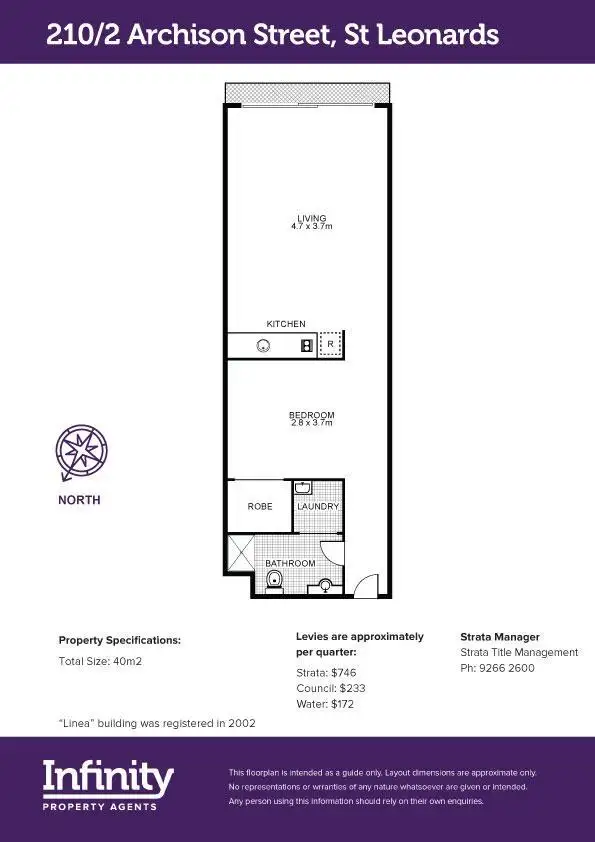 Floorplan of Homely apartment listing, 210/2-4 Atchison Street, St Leonards NSW 2065