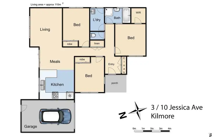 Floorplan of Homely unit listing, 3/10 Jessica Avenue, Kilmore VIC 3764