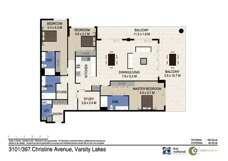 Floorplan of Homely apartment listing, 3101/397 Christine Avenue, Varsity Lakes QLD 4227