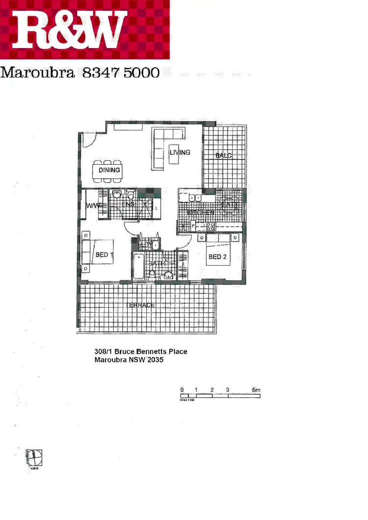 Floorplan of Homely apartment listing, 308/1 Bruce Bennetts Place, Maroubra NSW 2035