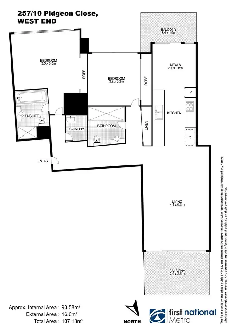 Floorplan of Homely apartment listing, 257/10 Pidgeon Close, West End QLD 4101