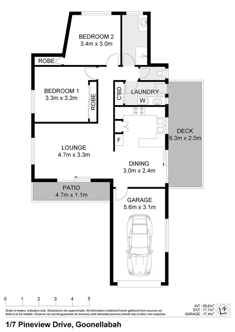 Floorplan of Homely unit listing, 1/7 Pineview Drive, Goonellabah NSW 2480